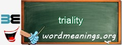 WordMeaning blackboard for triality